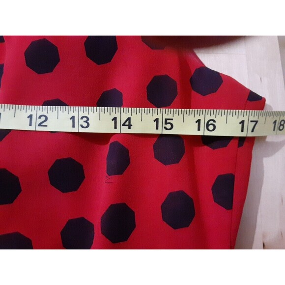 TRINA TURK Ladybug SILK BLACK RED POLKA DOT PEPLUM SHEATH PARTY WORK DRESS 10 - Picture 7 of 10